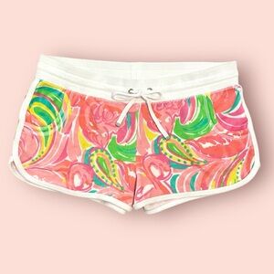 Lilly Pulitzer 3” Chrissy Velour/Velvet Pull On Beach Shorts, Multi All Nighter